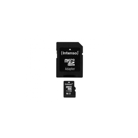Intenso Class 10 - Flash memory card (microSDHC to SD adapter included) - 16 GB - Class 10 - microSDHC - 0