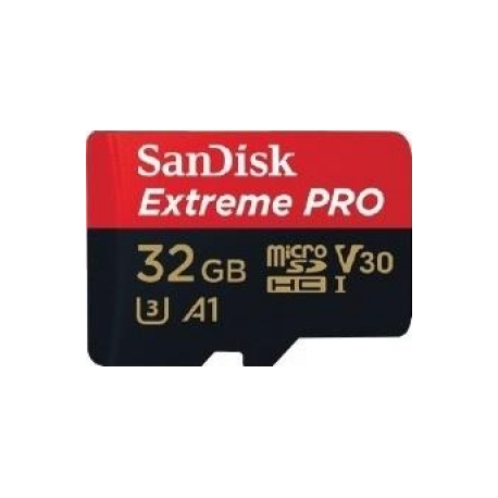 SanDisk Extreme Pro - Flash memory card (microSDXC to SD adapter included) - 32 GB - A1  /  Video Class V30  /  UHS-I U3 - 667x - microSDHC UHS-I - 1