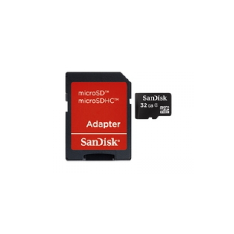 SanDisk - Flash memory card - 32 GB - Class 4 - microSDHC - black - 0