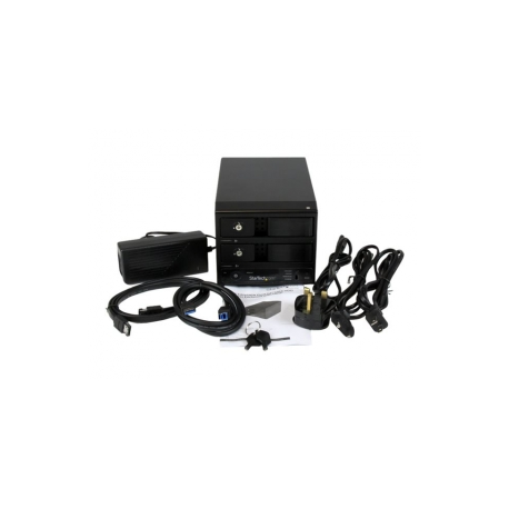 StarTech.com USB 3.0  /  eSATA Hot Swap HDD Enclosure with UASP - 2-Bay Trayless 3.5" SATA III (6 Gbps) Hard Drive Enclosure (S352BU33RER) - Hard drive array - 2 bays (SATA-600) 0 - USB 3.0, SATA 6Gb / s (external) - for P / N: SVA12M5NA - 3