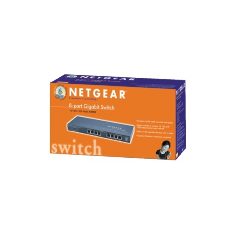 NETGEAR GS108 - Switch - 8 x 10 / 100 / 1000 - desktop - 3