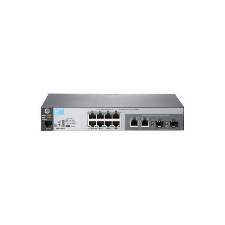 HPE Aruba 2530-8G - Switch - Managed - 8 x 10 / 100 / 1000 + 2 x combo Gigabit SFP - desktop, rack-mountable, wall-mountable - 1