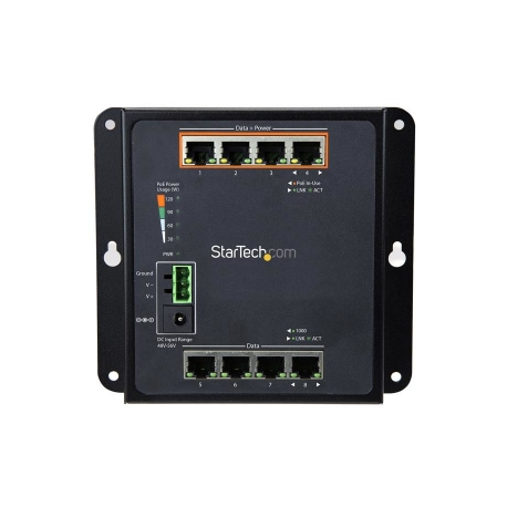StarTech.com Industrial 8 Port Gigabit PoE Switch, 4 x PoE+ 30W, Power Over Ethernet, Hardened GbE Layer / L2 Managed Switch, Rugged High Power Gigabit Network Switch IP-30 / -40C to +75C - Managed Network Switch (IES81GPOEW) - Switch - Managed - 4 x 10 / 100 / 1000 + 4 x 10 / 100 / 1000 (PoE+) - wall-mountable - PoE+ (120 W) - DC power - 2