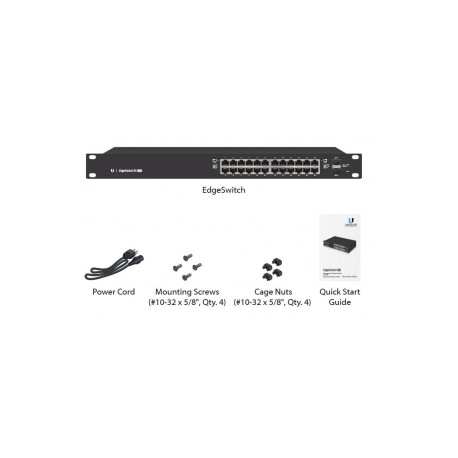 Ubiquiti EdgeSwitch 24 - Switch - L3 - Managed - 24 x 10 / 100 / 1000 (PoE+) + 2 x Gigabit SFP - rack-mountable - PoE+ - 0