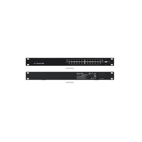 Ubiquiti EdgeSwitch 24 - Switch - L3 - Managed - 24 x 10 / 100 / 1000 (PoE+) + 2 x Gigabit SFP - rack-mountable - PoE+ - 1