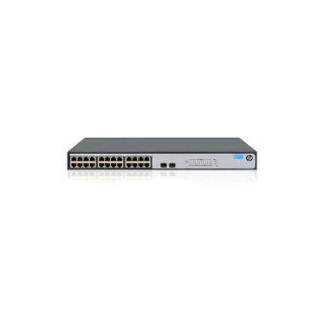 HPE 1420-24G-2SFP Switch - Switch - unmanaged - 24 x 10 / 100 / 1000 + 2 x Fast Ethernet / Gigabit SFP - desktop, rack-mountable - 0