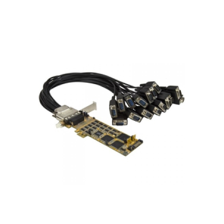 StarTech.com 16 Port PCI Express Serial Card - High-Speed PCIe Serial Card - Expansion module - PCIe 1.1 low profile - RS-232 x 2 - yellow - 0