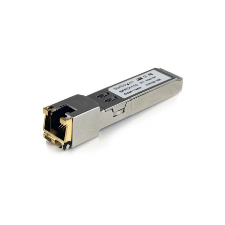 StarTech.com Cisco SFP-GE-T Compatible SFP Module, 1000BASE-T, SFP to RJ45 Cat6 / Cat5e, 10 / 100 / 1000 Mbps, RJ-45 (Copper) 100m, Cisco IE3400, IE3300, IE3200, 1000MbE Mini GBIC Transceiver - Lifetime Warranty (SFPC1110) - SFP (mini-GBIC) transceiver module - GigE - 1000Base-TX - RJ-45 - up to 100 m - for P / N: MCM1110SFP - 4