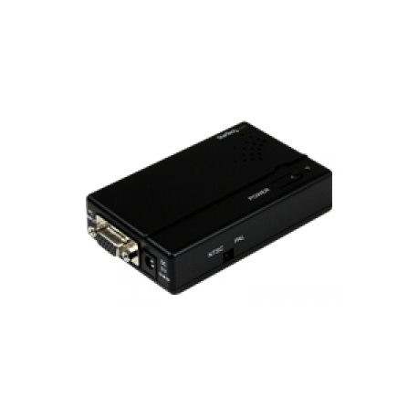 StarTech.com High Resolution VGA to Composite (RCA) or S-Video Converter - PC to TV Video Adapter - 1600x1200 RGB to TV (VGA2VID) - Video converter - VGA - composite video, S-video - black - 0