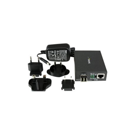 StarTech.com Multimode (MM) LC Fiber Media Converter for 10 / 100 / 1000 Network - 550m - Gigabit Ethernet - 850nm - with SFP Transceiver (MCM1110MMLC) - Fibre media converter - GigE - 10Base-T, 1000Base-LX, 1000Base-SX, 100Base-TX, 1000Base-T - RJ-45 / LC multi-mode - up to 550 m - 850 nm - for P / N: SVA5N3NEUA - 3