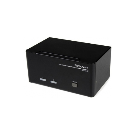 StarTech.com 2 Port Triple Monitor DVI USB KVM Switch with Audio & USB 2.0 Hub - Multi Monitor KVM - Dual Port KVM Switch (SV231TDVIUA) - KVM  /  audio  /  USB switch - 2 x KVM  /  audio  /  USB - 1 local user - desktop - for P / N: SVA12M2NEUA, SVA12M5NA - 4