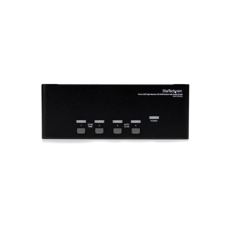 StarTech.com 4 Port Triple Monitor DVI USB KVM Switch with Audio & USB 2.0 Hub - Multi Monitor KVM - USB DVI KVM Switch (SV431TDVIUA) - KVM  /  audio  /  USB switch - 4 x KVM  /  audio  /  USB - 1 local user - desktop - for P / N: SV431RACK, SVA12M2NEUA, SVA12M5NA - 1
