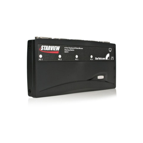 StarTech.com 4 Port Black PS / 2 KVM Switch Kit with Cables - 4 Port PS2 KVM Switch - KVM Switch with Cables - VGA KVM Switch (SV411K) - KVM switch - 4 x KVM port(s) - 1 local user - desktop - for P / N: SVECON6 - 2