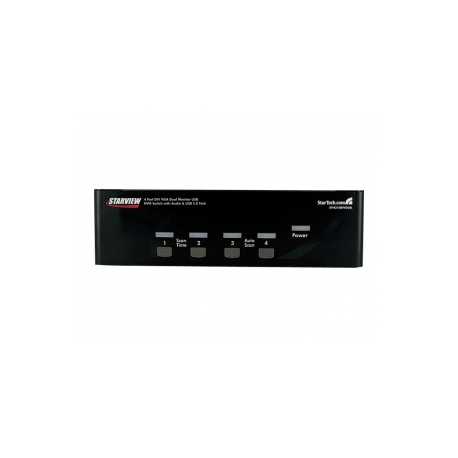 StarTech.com 4 Port DVI VGA Dual Monitor KVM Switch USB with Audio and USB 2.0 Hub (SV431DDVDUA) - KVM / audio / USB switch - 4 x KVM / audio / USB - 1 local user - desktop - for P / N: IM12D1500P, SVA12M2NEUA, SVA12M5NA, USBDVI4N1A6, USBVGA4N1A10, USBVGA4N1A6 - 0