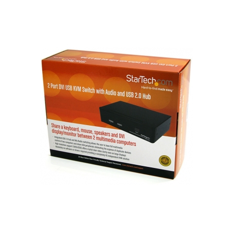 StarTech.com 2 Port DVI USB KVM Switch with Audio and USB 2.0 Hub (SV231DVIUA) - KVM  /  audio  /  USB switch - 2 x KVM  /  audio  /  USB - 1 local user - desktop - for P / N: IM12D1500P, SVA12M2NEUA, SVA12M5NA, USBDVI4N1A10, USBDVI4N1A6 - 7