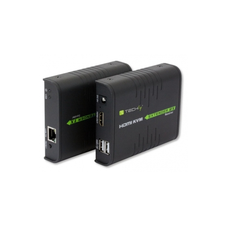 techly HDMI KVM Extender over Network Cable - Transmitter and receiver - KVM / audio extender - GigE - 10Base-T, 100Base-TX, 1000Base-T - up to 120 m - 2