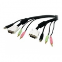 StarTech.com 6 ft 4-in-1 USB DVI KVM Cable with Audio and Microphone - DVI KVM Cable - USB KVM Cable - KVM Switch Cable (USBDVI4N1A6) - Keyboard  /  video  /  mouse  /  audio extension cable - USB, stereo mini jack, DVI-I to stereo mini jack, USB Type B, DVI-I - 1.8 m - black - for P / N: SV231DVIUA, SV231UADVI, SV431DVIUA, SV431DVIUAGB, SV565FXDUSA