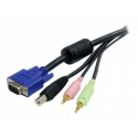 StarTech.com 10 ft 4-in-1 USB VGA KVM Cable with Audio and Microphone - VGA KVM Cable - USB KVM Cable - KVM Switch Cable (USBVGA4N1A10) - Keyboard  /  mouse  /  video  /  audio cable - USB, HD-15 (VGA), stereo mini jack (M) to HD-15 (VGA), stereo mini jack, USB Type B (M) - 3 m - for P / N: SV231DDUSB, SV231DVGAU2A, SV431DDUSB