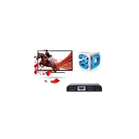 Techly IDATA HDMI2-4K2 - Video / audio splitter - 2 x HDMI - desktop - 3