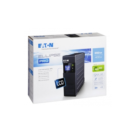 Eaton Ellipse PRO 650 - UPS - AC 230 V - 400 Watt - 650 VA - 7 Ah - USB - output connectors: 4 - 2U - 19" - 1