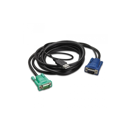 APC - Keyboard  /  video  /  mouse (KVM) cable - USB, HD-15 (VGA) (M) to HD-15 (VGA) (M) - 1.83 m - for P / N: AP5201, AP5202, AP5808, AP5816, KVM1116R - 0
