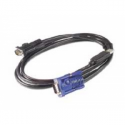 APC - Keyboard  /  video  /  mouse (KVM) cable - USB, HD-15 (VGA) to HD-15 (VGA) - 3.66 m - for P / N: AP5201, AP5202, AP5808, AP5816, KVM1116R