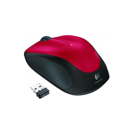 Logitech M235 - Mouse - optical - wireless - 2.4 GHz - USB wireless receiver - red - 2
