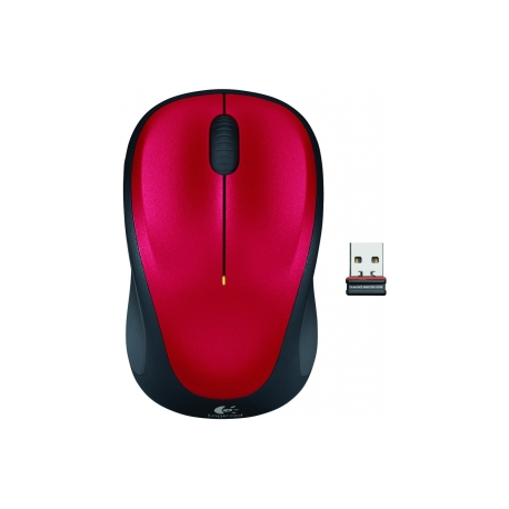 Logitech M235 - Mouse - optical - wireless - 2.4 GHz - USB wireless receiver - red - 3