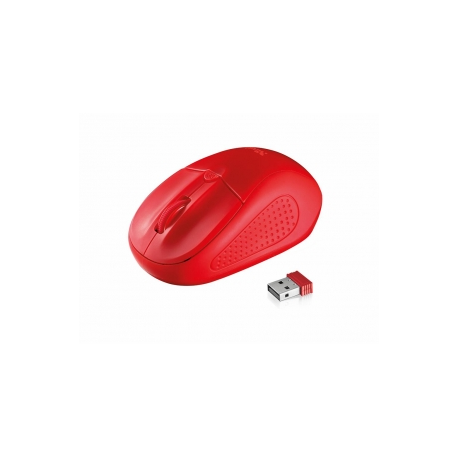 Trust Primo - Mouse - right and left-handed - optical - wireless - USB wireless receiver - red - 0