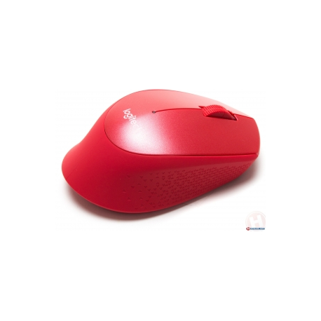 Logitech M330 SILENT PLUS - Mouse - 3 buttons - wireless - 2.4 GHz - USB wireless receiver - red - 1