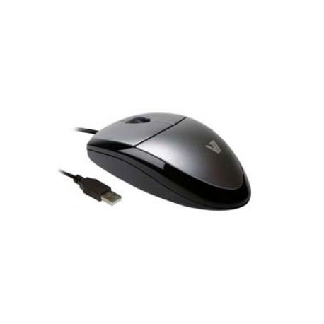 V7 MV3000 full sized Plug & Play USB optical LED mouse - Mouse - optical - 3 buttons - wired - USB - silver with black - retail - 0