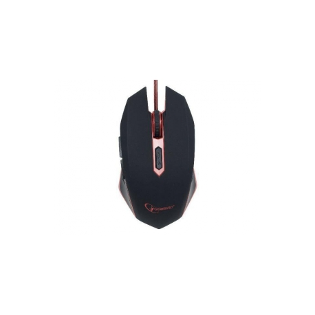 Gembird MUSG-001 - Mouse - right and left-handed - optical - 6 buttons - wired - USB - red - 2