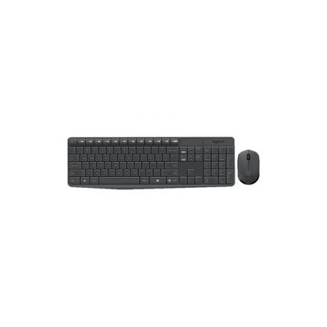 Logitech MK235 - Keyboard and mouse set - wireless - 2.4 GHz - US International - 0