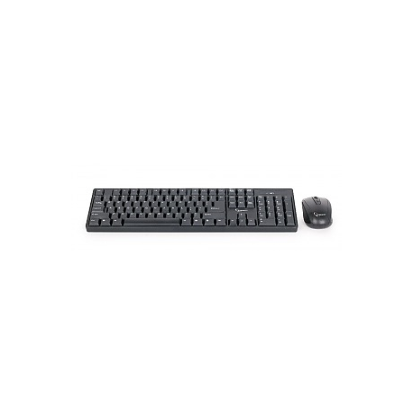 Gembird KBS-W-01 - Keyboard and mouse set - wireless - 2.4 GHz - US - black - 3