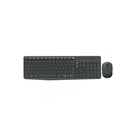 Logitech MK235 - Keyboard and mouse set - wireless - 2.4 GHz - Pan Nordic - 0
