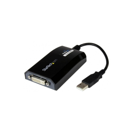 StarTech.com USB to DVI Adapter - 1920x1200 - External Video & Graphics Card - Dual Monitor Display Adapter Cable - Supports Mac & Windows (USB2DVIPRO2) - USB  /  DVI adapter - USB (M) to DVI-I (F) - USB 2.0 - 27 m - 1920 x 1200 (WUXGA) support - black - for P / N: DVIDDMM10, DVIDDMM6, DVIDSMM10, DVIMM6, DVISPL1DD, HDDVIMM3, HDMIDVIMM10, HDMIDVIMM6 - 4