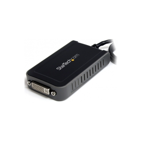 StarTech.com USB to DVI Adapter - 1920x1200 - External Video & Graphics Card - Dual Monitor Display Adapter - Supports Windows (USB2DVIE3) - External video adapter - 32 MB SDRAM - USB 2.0 - DVI - black - for P / N: DVIDDMM10, DVIDDMM6, DVIDSMM10, DVIMM6, DVISPL1DD, HDDVIMM3, HDMIDVIMM10, HDMIDVIMM6 - 1