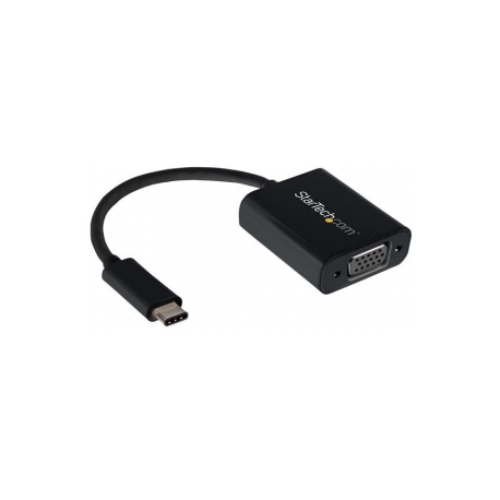 StarTech.com USB-C to VGA Adapter - Black - 1080p - Video Converter For Your MacBook Pro - USB C to VGA Display Dongle (CDP2VGA) - USB  /  VGA adapter - USB-C (M) to HD-15 (VGA) (F) - USB 3.1 Gen 1  /  Thunderbolt 3 - 18 m - USB power, 1920 x 1200 (WUXGA) support - black - for P / N: BNDTB10GI, BNDTB210GSFP, BNDTB410GSFP, BNDTB4M2E1, BNDTBUSB3142, TB4CDOCK - 3
