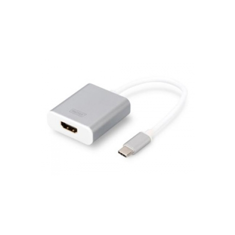 DIGITUS - External video adapter - USB-C - HDMI - aluminium - 0