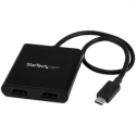 StarTech.com 2-Port Multi Monitor Adapter, USB-C to 2x HDMI Video Splitter, USB Type-C DP Alt Mode to HDMI MST Hub, Dual 4K 30Hz or 1080p 60Hz, Compatible with Thunderbolt 3, Windows Only - Multi Stream Transport (MSTCDP122HD) - Adapter cable - USB-C male to HDMI female - 44 m - black - 4K30Hz (3840 x 2160) support, 2560 x 1600 (WQXGA) support 60Hz - for P / N: TB33A1C