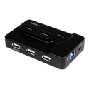 StarTech.com 7 Port USB Hub - 2 x USB 3A, 4 x USB 2A, 1 x Dedicated Charging Port - Multi Port Powered USB Hub with 20W Power Adapter (ST7320USBC) - Hub - 2 x SuperSpeed USB 3.0 + 4 x USB 2.0 - desktop - for P / N: MSDREADU3CA, SDMSDRWU3AC, USB312SAT3CB, USB315CB2M, USBLTM1MBK, USBLTM1MWH