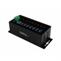 StarTech.com 7 Port Industrial USB 3.0 Hub - ESD Protection - Hub - 7 x SuperSpeed USB 3.0 - DIN rail mountable, wall-mountable - DC power - for P / N: ITB20D3250, USB312SAT3CB, USB315CB2M, USBLT1MWS, USBLT2MBR, USBLTM1MBK, USBLTM1MWH