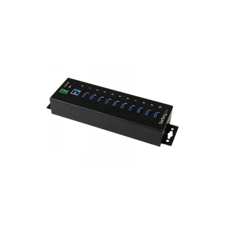 StarTech.com 10 Port Industrial USB 3.0 Hub - ESD and Surge Protection - Hub - 10 x SuperSpeed USB 3.0 - DIN rail mountable - DC power - for P / N: ITB20D3250, USB312SAT3CB, USB315CB2M, USBLT1MWS, USBLT2MBR, USBLTM1MBK, USBLTM1MWH - 0