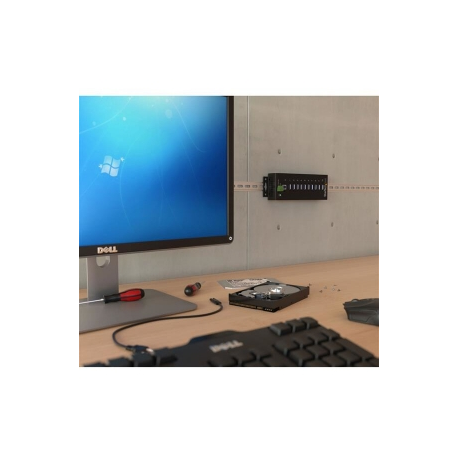 StarTech.com 10 Port Industrial USB 3.0 Hub - ESD and Surge Protection - Hub - 10 x SuperSpeed USB 3.0 - DIN rail mountable - DC power - for P / N: ITB20D3250, USB312SAT3CB, USB315CB2M, USBLT1MWS, USBLT2MBR, USBLTM1MBK, USBLTM1MWH - 4