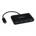 StarTech.com 4-Port USB-C Hub - Portable USB-C to 4x USB-A Hub - Bus-Powered USB 3.1 Gen 1 Type-C Hub - USB 3.0 Port Expander (HB30C4AB) - Hub - 4 x SuperSpeed USB 3.0 - desktop
