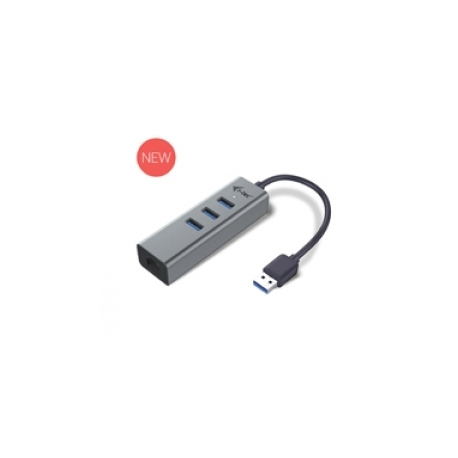 i-Tec USB 3.0 Metal 3-Port - Hub - 3 x SuperSpeed USB 3.0 + 1 x 10 / 100 / 1000 - desktop - 0