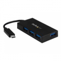 StarTech.com 4 Port USB C Hub with 4x USB-A Ports USB 3.0 (USB 3.1 / 3.2 Gen 1 SuperSpeed 5Gbps), USB Bus or Self Power, Portable USB Type-C to USB-A BC 1.2 Charging Hub w / Power Adapter - Windows / macOS / Linux (HB30C4AFS) - Hub - 4 x SuperSpeed USB 3.0 - desktop