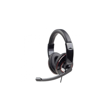 Gembird MHS-001 - Headset - full size - wired - glossy black - 0