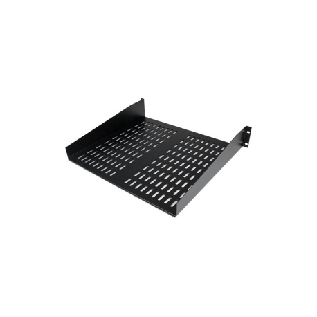 StarTech.com 1U Server Rack Shelf, 2U 16in Universal Fixed Vented Network Rack Shelf / Cantilever Tray for 19" AV / Data / Network Equipment Enclosure w / Cage Nuts & Screws, 50lbs Weight Cap. - 2U Network Rack Shelf (CABSHELFV) - Rack shelf - black - 2U - 19" - for P / N: RK2433BKM, RK2537BKM, RK3236BKF, RK4236BKB, RK4242BK24, RK4242BK30, RKQMCAB12V2 - 0