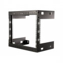 StarTech.com 8U 19" Wall Mount Network Rack - 12" Deep 2 Post Open Frame Server Room Rack for Data / AV / IT / Computer Equipment / Patch Panel with Cage Nuts & Screws 135lb Capacity, Black (RK812WALLO) - Rack - black - 8U - 19" - for P / N: CABCAGENUTS6, CABSCREWM52, CABSCREWSM6, CABSCRWM520, CABSCRWM620, CABSCRWS1224
